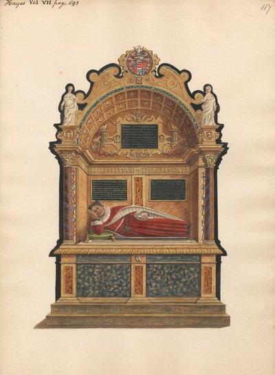 Grób Sir Edwarda Fennena z Hayes z kościoła Hayes autorstwa Daniel Lysons