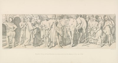 Tymczasem Tostig i Harold Hardrada zwyciężają i otrzymują zgłoszenie miasta York autorstwa Daniel Maclise