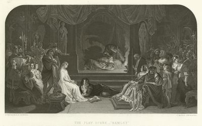 Scena zabawy w Hamlecie autorstwa Daniel Maclise
