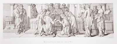 Małżeństwo Harolda z Aldyth, siostrą Edwina i Morcara, z „Historii podboju normańskiego”, sztychowanej przez L. Grunera, 1866 autorstwa Daniel Maclise