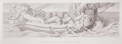 Tostig, pokonany w walce z Haroldem, leci galerą z angielskiego wybrzeża, z „Historii o podboju normańskim”, rytego przez L. Grunera, 1866 autorstwa Daniel Maclise