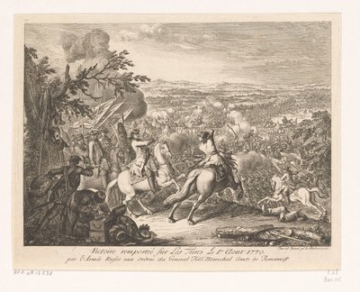 Zwycięstwo generała Rumiancewa w bitwie pod Kahulem, 1770 Victoire remportée sur les Turces Le 1.r Aout 1770 par l