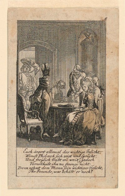 Pompotyczność, ilustracja do "Königl: Grosbrit [anian] kalendarz genealogiczny na rok 1780 Lauenberg autorstwa J.G. Berenberga" autorstwa Daniel Nikolaus Chodowiecki