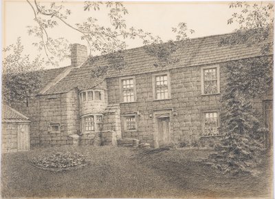 Stary dom w Corby, Northumberland, c.1916 (węgiel na karcie) autorstwa Daniel Oliver