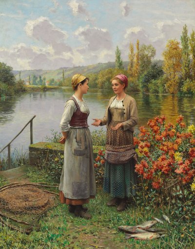 Dwie kobiety w krajobrazie autorstwa Daniel Ridgway Knight
