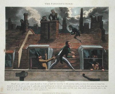 The Finishing Bore, z książki „Fashionable Bores or Coolers in High Life” Petera Quiza, opublikowanej w 1824 r. (akwatinta ręcznie kolorowana) autorstwa Daniel Thomas Egerton