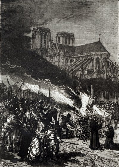Spalenie templariuszy, ilustracja z „L