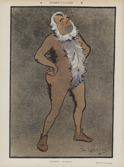 Francuski aktor Benoit-Constant Coquelin w Scarron w Theatre de la Gaite. Ilustracja do Le Rire autorstwa Daniel de Losques