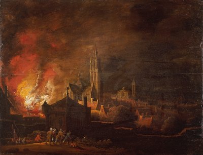 Pożar w Antwerpii autorstwa Daniel van Heil