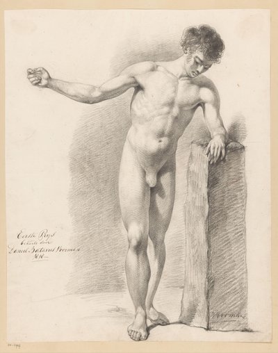 Stojący akt męski, widziany z przodu (I nagroda 1818) autorstwa Daniël Batavus Voorman