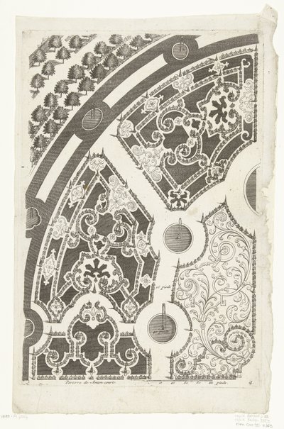 Partere van Hampton Court Nouveux liure de parterres (seria tytułowa) autorstwa Daniël Marot (I)