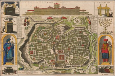 Mapa Jerozolimy z 1690 roku autorstwa Daniela Stoopendaala autorstwa Daniël Stopendaal