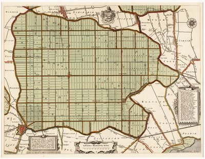 Beemsterlants Caerte, Historyczna mapa Beemster, Holandia autorstwa Daniël van Breen