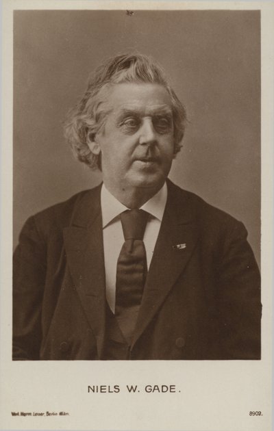 Niels Wilhelm Gade, duński kompozytor, dyrygent, skrzypek, organista i pedagog (1817-1890) autorstwa Danish Photographer