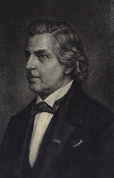 Niels Wilhelm Gade, duński kompozytor, dyrygent, skrzypek, organista i pedagog (1817-1890) autorstwa Danish School