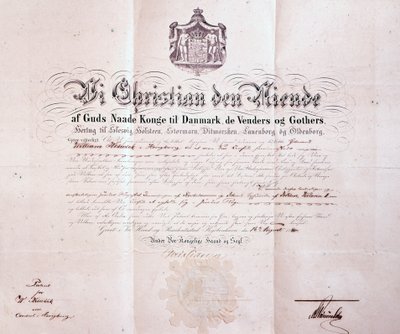 Patent podpisany przez Christiana IX z Danii mianujący Williama Keswicka konsulem duńskim w Hongkongu, Chiny, 1880 autorstwa Danish School