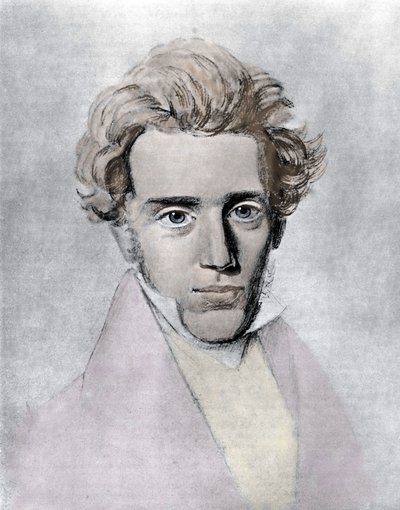 Soren Aabye Kierkegaard, ok. 1840 r. autorstwa Danish School