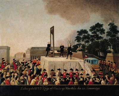 Egzekucja Ludwika XVI (1754-93) 21 stycznia 1793 (olej na miedzi) autorstwa Danish School