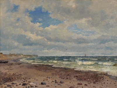 Plaża z wydmami na zachodnim wybrzeżu Jutlandii autorstwa Dankvart Dreyer
