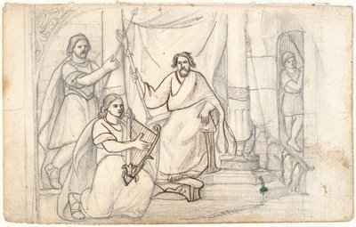 Dawid gra na harfie dla Saula autorstwa Dankvart Dreyer