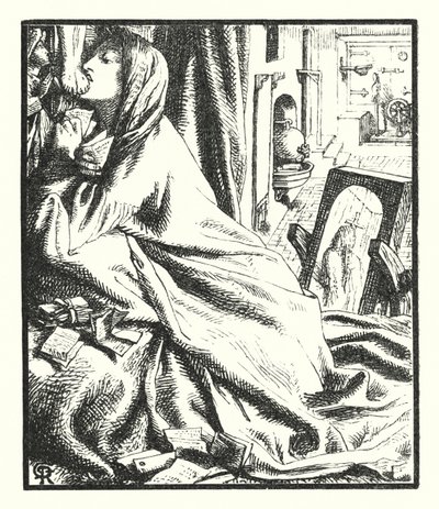 Mariana na południu (grafika) autorstwa Dante Gabriel (after) Rossetti