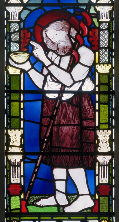 Banstead, All Saints, Morris Marshall & Faulkner & Co, DG Rossetti, John The Baptist, 1863 autorstwa Dante Gabriel Charles Rossetti
