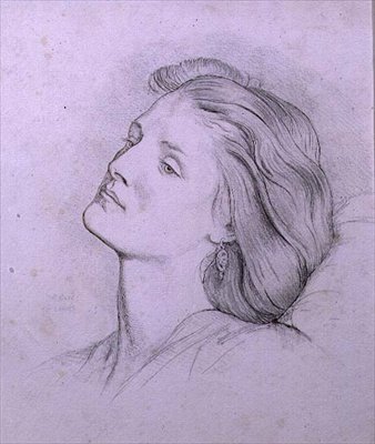 Głowa Fanny Cornforth (ołówek i kreda) autorstwa Dante Gabriel Charles Rossetti