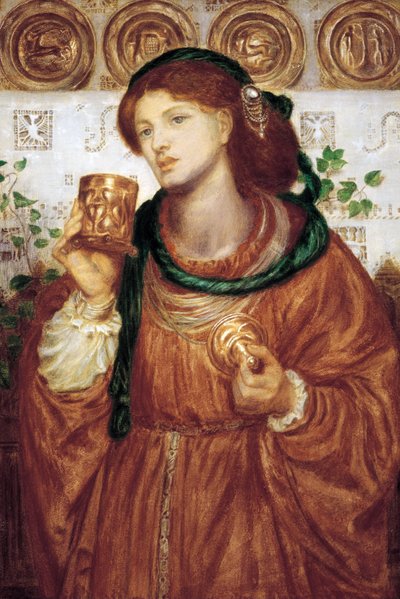 „Puchar miłości” Obraz Dante Gabriel Rossetti (1828-1882) ok. 1867 Wymiary 52,6 x 35,9 cm Galeria sztuki Australii Południowej Adelaide Australia autorstwa Dante Gabriel Charles Rossetti