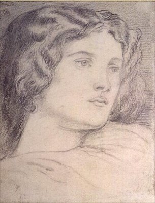 Portret głowy Fanny Cornforth, c.1862-5 (ołówek) autorstwa Dante Gabriel Charles Rossetti