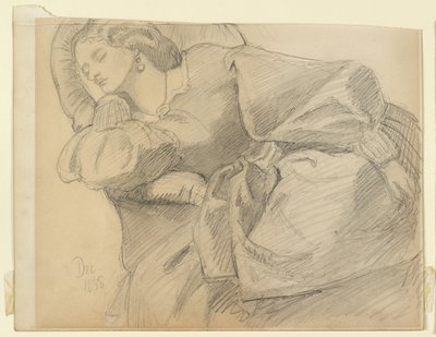 Ruth Herbert śpi autorstwa Dante Gabriel Charles Rossetti
