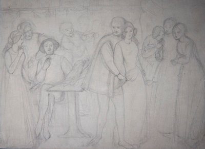 Studium dla Benedicka i Beatrice autorstwa Dante Gabriel Charles Rossetti
