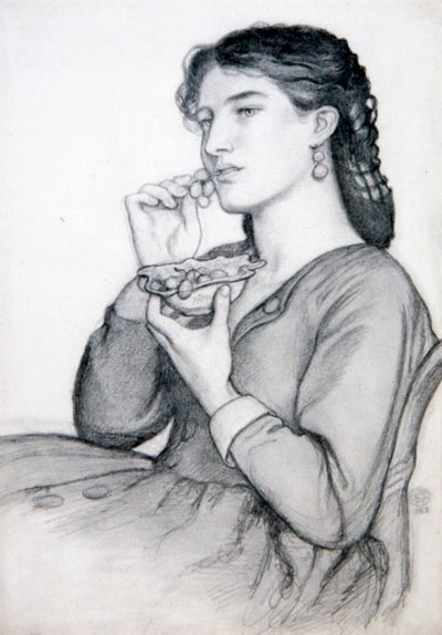 Studium dla „Słodki ząb” autorstwa Dante Gabriel Charles Rossetti
