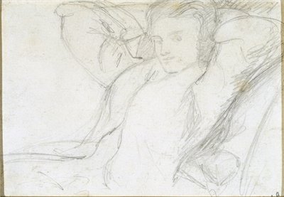 Studium Siedzącej Damy, 1860 (grafit na papierze) autorstwa Dante Gabriel Charles Rossetti