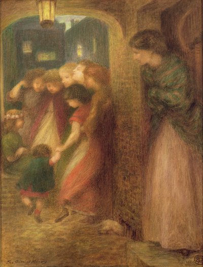 Brama Pamięci, 1864 (kolorowe kredy na papierze) autorstwa Dante Gabriel Charles Rossetti