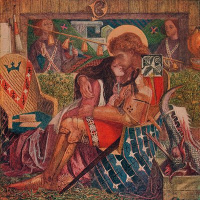 Ślub św. Jerzego i księżnej Sabry, 1857 autorstwa Dante Gabriel Charles Rossetti