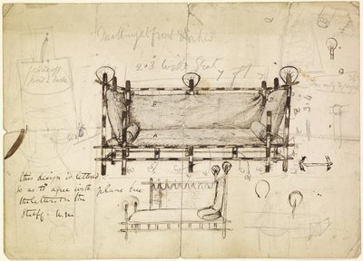 Dwa projekty sofy, c.1861-62 autorstwa Dante Gabriel Charles Rossetti