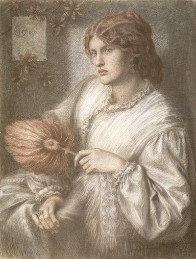 Kobieta z wachlarzem, 1870 autorstwa Dante Gabriel Charles Rossetti