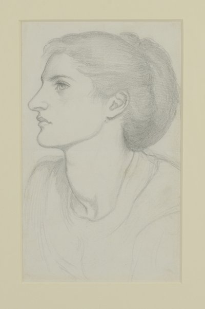Głowa kobiety, 1865-70 autorstwa Dante Gabriel Charles Rossetti