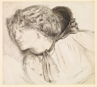 Znaleziono - Badanie dla głowy dziewczyny autorstwa Dante Gabriel Rossetti
