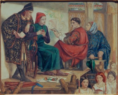 Giotto maluje portret Dantego autorstwa Dante Gabriel Charles Rossetti