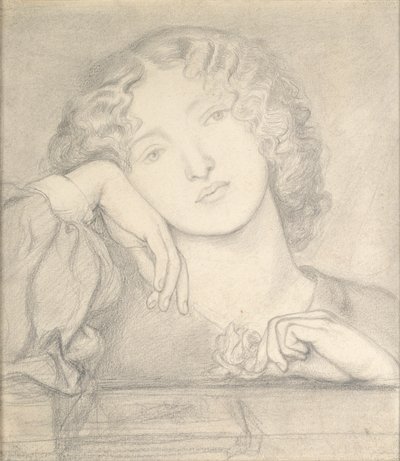Man Rose, ok. 1860 r. autorstwa Dante Gabriel Rossetti