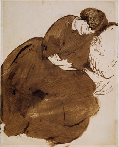 Portret Jane Morris śpiącej na sofie autorstwa Dante Gabriel Rossetti