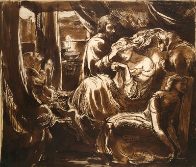 Śmierć Lady Makbet, ok. 1875 r. autorstwa Dante Gabriel Rossetti