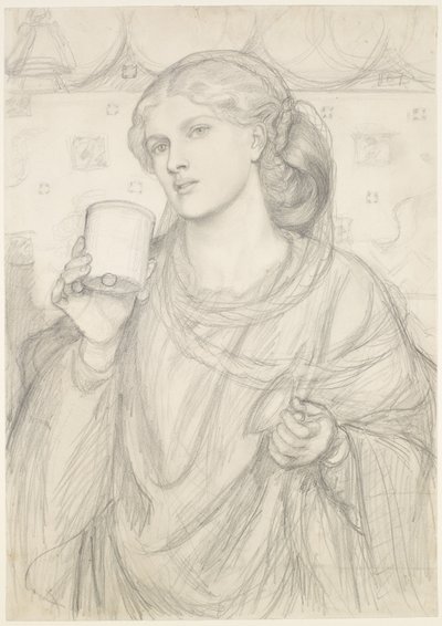 The Loving Cup - Studium kompozycji autorstwa Dante Gabriel Rossetti