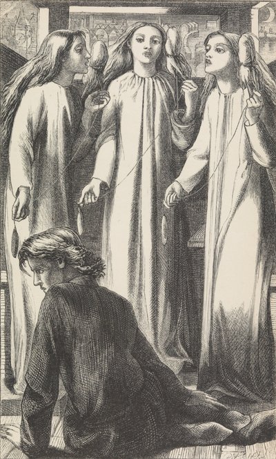 Mistrz muzyki, 1855. autorstwa Dante Gabriel Rossetti