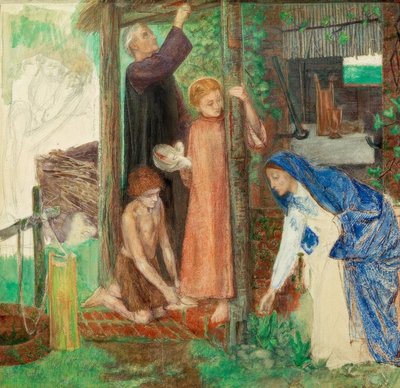 Pascha w Świętej Rodzinie autorstwa Dante Gabriel Charles Rossetti