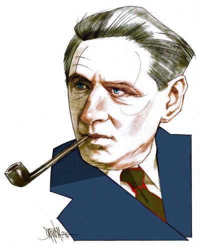 Broch Hermann, 2016 (cyfrowy rysunek ołówkiem) autorstwa Dariush Radpour