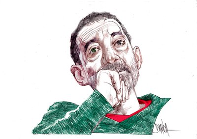 Emanuele Trevi, 2021 (cyfrowy rysunek ołówkiem) autorstwa Dariush Radpour