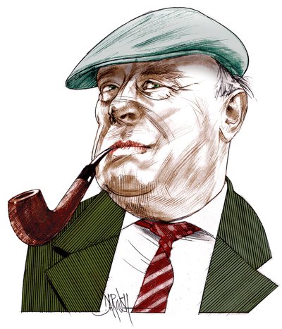 Ernst Von Salamon, 2021 (cyfrowy rysunek ołówkiem) autorstwa Dariush Radpour
