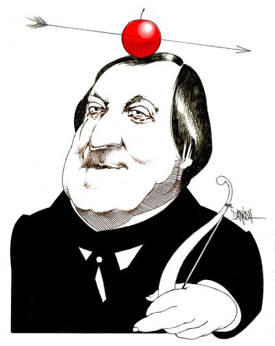 Gioachino Rossini, 2024 (cyfrowy rysunek ołówkiem) autorstwa Dariush Radpour